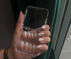 Almond shaped nude gradient glossy ombre Luxury press _ons