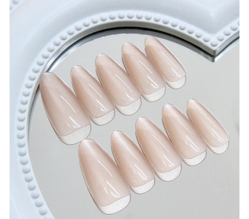 N-136 - Shiny Pink Long - Press On Nail Set Of 24 - Free 24 Pcs Sticker Sheet Included