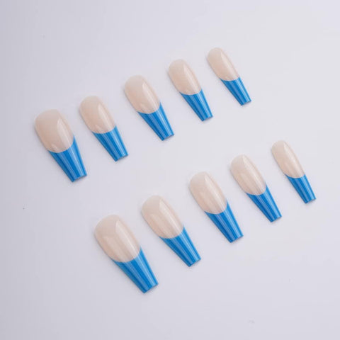 Xerling Blue Coffin Nails Tips💙