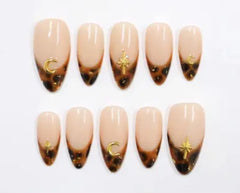 FRENCH LEOPARD PRESS ON NAILS.