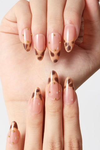 FRENCH LEOPARD PRESS ON NAILS.