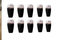 Matte Gradient Black Press-On Nails, Long Coffin Shape