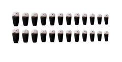 Matte Gradient Black Press-On Nails, Long Coffin Shape