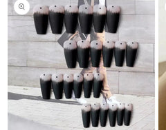 Matte Gradient Black Press-On Nails, Long Coffin Shape