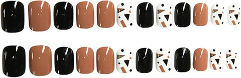 Black & Brown Cow Printed Nails. 🤎🖤