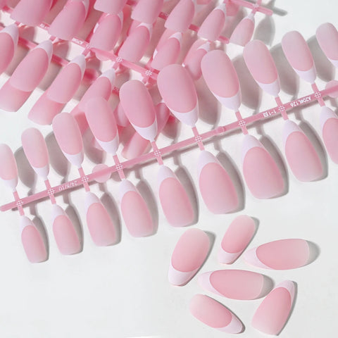 Matte White French Gel Nail Tips💕