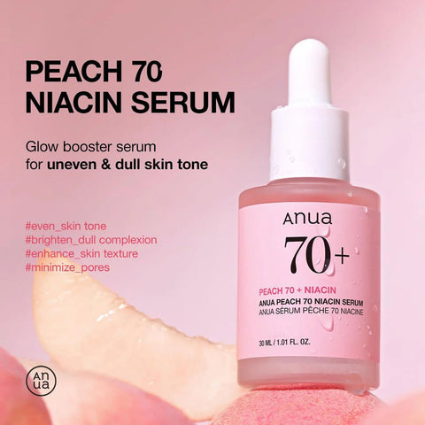 Anua peach 70% Niacinamide Serum 30ml - radiance boosting glass skin serum
