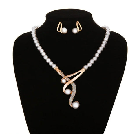 Premium Gold Plated Pearl Artificial Set