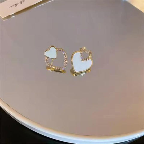 Beautiful Korean Heart Shape Zircon Earrings