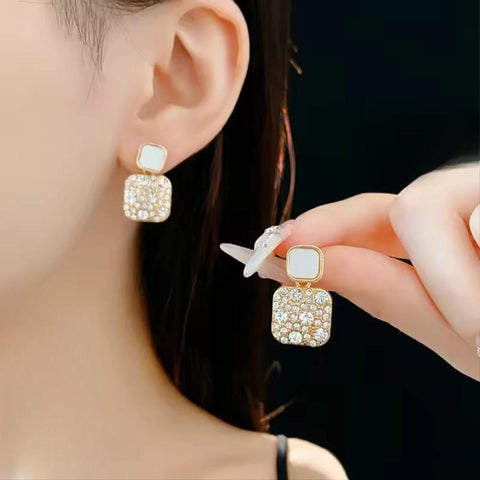 Fashion Rhinestone Square Earrings For Women